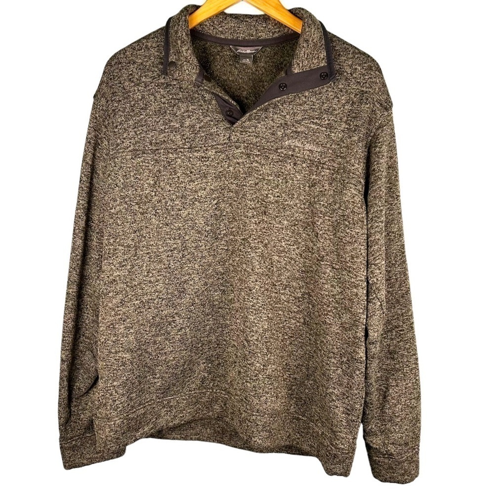 Eddie Bauer Men’s Snap Placket Radiator Fleece Knit Pullover Size XL